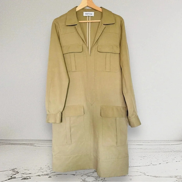 NEW PARTOW Adler Khaki Flap Pocket Trench Dress - Picture 6 of 15